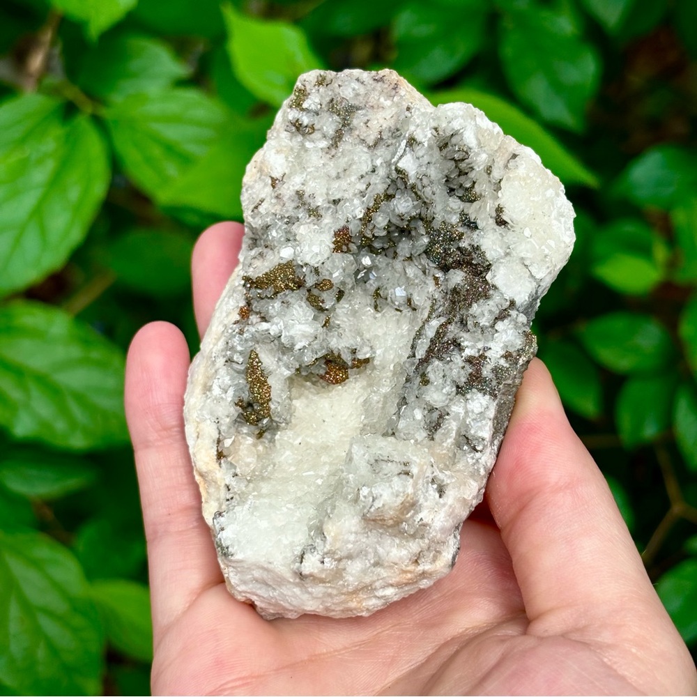 Iridescent Rainbow Chalcopyrite on Calcite Specimen